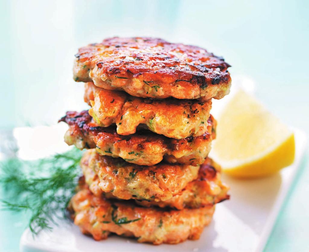 RECEPT 1 30 MIN 499 kcal/port. Energi från: Fett 33% Kolhydrater 43% Protein 24% Laxbiffar med nudelsallad Laxbiffar med nudlar och zucchini.