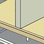 Vid höga konstruktionshöjder på övergolvet finns även en isolering i horisontalled vid vägg. Materialegenskaper och utformning gör svikten i golvet knappt märkbar.