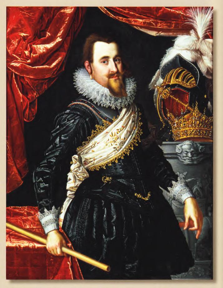 Christian IV malet ca. 1614 af Pieter Isaacsz. Christian IV er afbildet med kommandostav som tegn på, at han har vundet et feltslag.