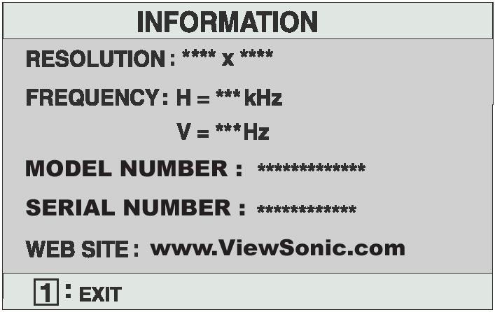 Control Explanation Information displays the timing mode (video signal input) coming from the graphics card in your computer.