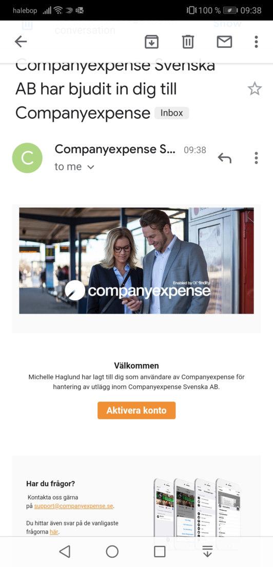 Användaren - Kom igång I Companyexpense kan du registrera utlägg både på webben och i appen för representation, milersättning och traktamente.