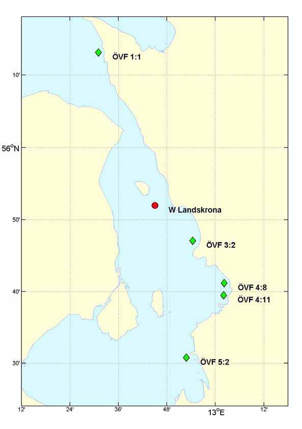 2 Provtagning Under 2007 har vattenprover för analys av växtplankton, klorofyll och primärproduktion insamlats vid fjorton tillfällen mellan januari och december på svenska sidan av Öresund.