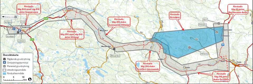 Malmtransporter Från Kaunisvaara till omlastningsplats i Svappavaara. Sker med 90 tons fordon fr.o.m. 2013.