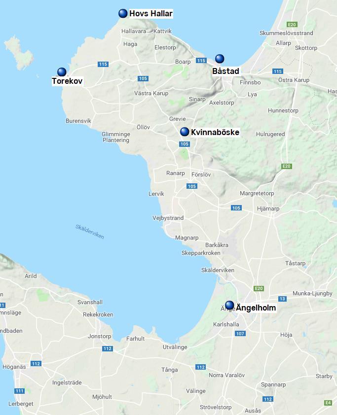 Sida 6 av 6 Kust till kustleden på Bjärehalvön Skåneleden är uppdelad i sju olika leder, totalt cirka 1 000 km vandringsled med 78 dagsetapper.