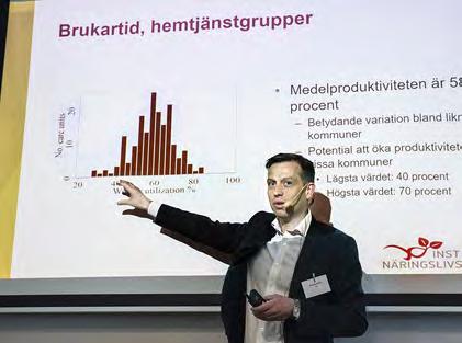17 MAJ Henrik Jordahl presenterade forskning som genomförts på IFN med hjälp av nya digitalt insamlade data. Forskarna har jämfört kvalitet och produktivitet i hemtjänsten.
