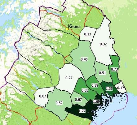 Avskjutning Rödräv Norrbottens län 2017/ 2018 Beskattningen på rödräven var likvärdig med året innan med ca 3000 rävar fällda. Normalt pendlar årlig avskjutning mellan 2000 till 6000 djur på länet.