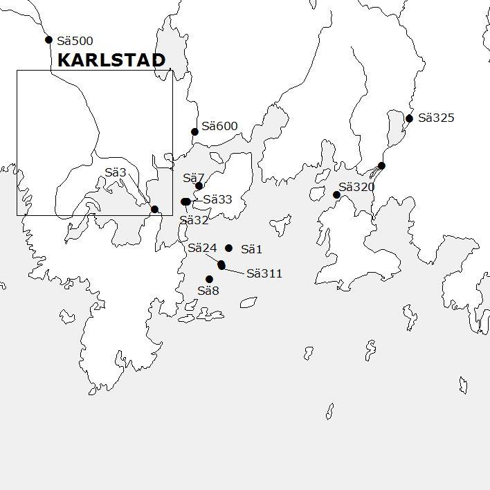 6262 PROGRAM SRK NORRA VÄNERN Bilaga 1 Sätterholmsfjärden Sä323 Figur 12. Provtagningsplatser i Klarälven, Hammarösjön, Alsterälven, Arnöfjorden, Glumman och Sätterholmsfjärden. Sä500.