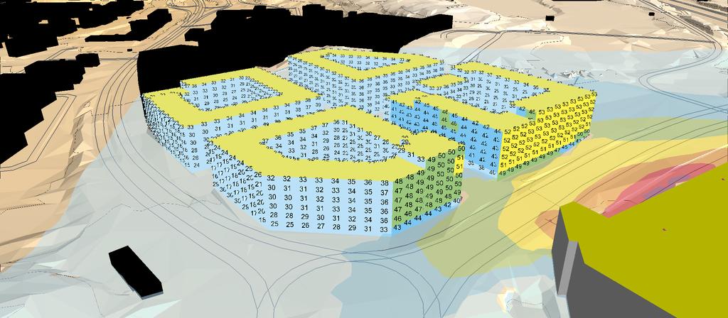 Verksamhetsbuller Elevation in m <= 5 5< <= 10 10 < <= 15 15 < <= 20 20 < <= 25 25 < <= 30 30 < <= 35 35 < <= 40 40 < <= 45 45 < <= 50 50 < <= 55 55 < <= 60 60 < <= 65 65 < <= 70 70 <