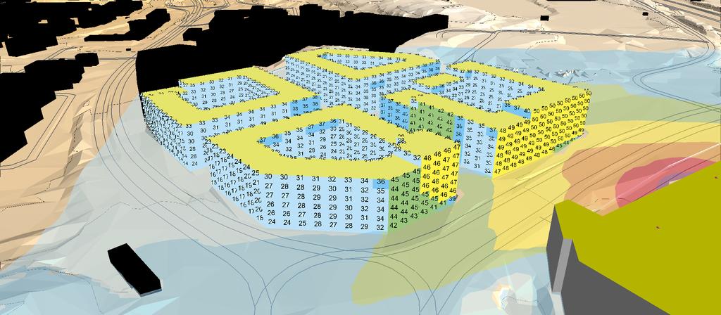 Verksamhetsbuller Elevation in m <= 5 5< <= 10 10 < <= 15 15 < <= 20 20 < <= 25 25 < <= 30 30 < <= 35 35 < <= 40 40 < <= 45 45 < <= 50 50 < <= 55 55 < <= 60 60 < <= 65 65 < <= 70 70 <