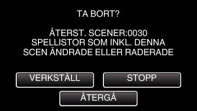 6 Tryck på VERKSTÄLL för att bekräfta raderingen. Skydda/öppna skyddet för den fil som visas för tillfället Skyddar eller tar bort skydd för en fil som aktuellt visas. 1 Tryck på MENU.