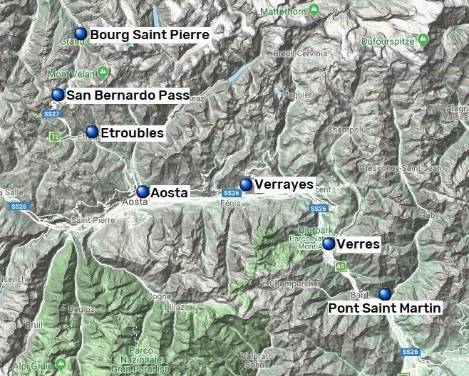 Via Francigena, Bourg Saint Pierre Pont San Martin, 7 nätter 9(9) Via Francigena genom Italien Omnes viae Romam perducunt, alla vägar bär till Rom är en gammal devis som under medeltiden inte var