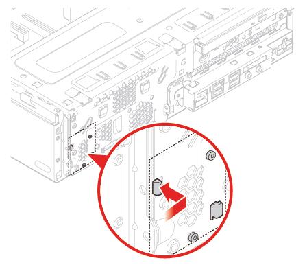 Bild 46. Installera locket till den upplysta röda punkten 7. Anslut kabeln för den upplysta röda punkten till systemkortet. 8. Vrid enhetsmodulen nedåt och sätt tillbaka alla borttagna delar.