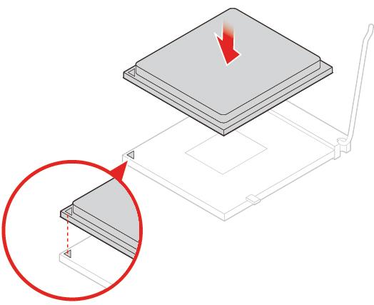 Bild 89. Installera processorn Bild 90. Låsa hållaren med handtaget 8. Dra kablarna som du kopplade bort från systemkortet och anslut sedan kablarna till systemkortet. 9. Vrid enhetsmodulen nedåt och sätt tillbaka alla borttagna delar.