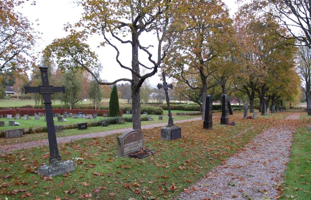 Kvarteret sträcker sig längs hela norra sidan av den äldre kyrkogården.