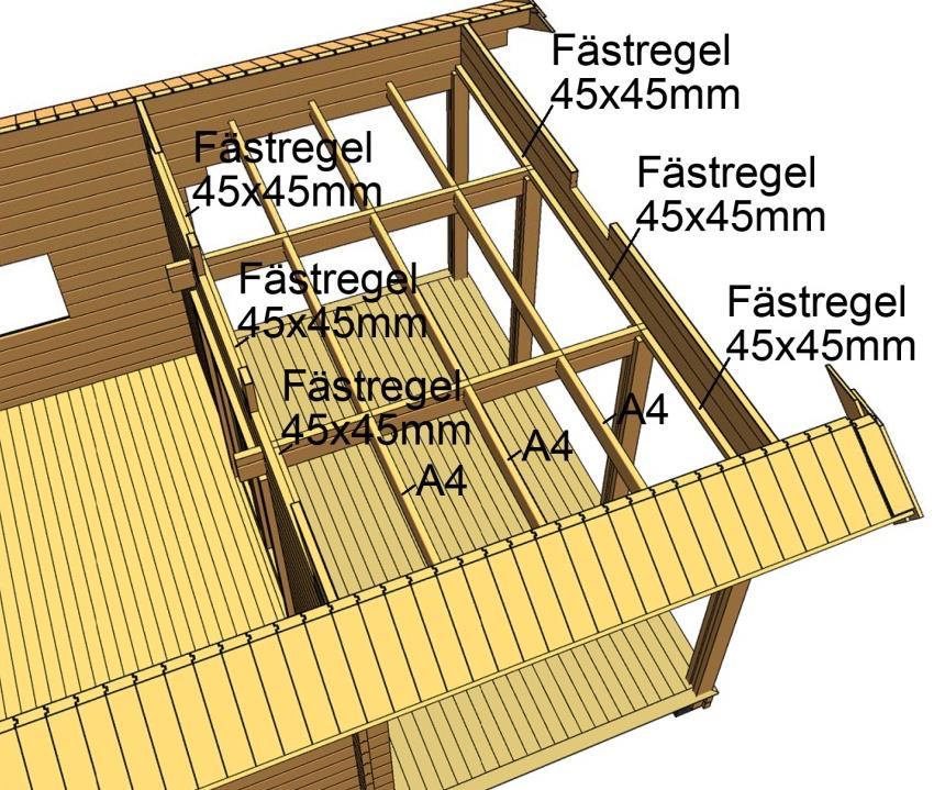 Golv loft Kapa till och montera 45x45