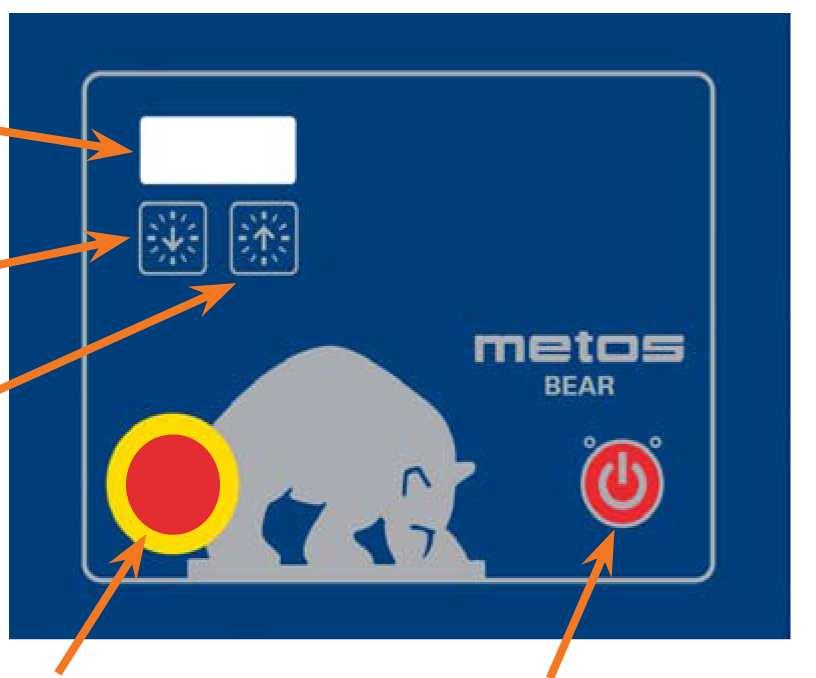 ). Kontrollera att kitteln sitter korrekt. Säkerhetsskärmen stängs. 4 Fig. Manöverpanel Timer/ Display Tid ned Tid upp D) Mixningstiden kan ställas in på timern med hjälp av knapparna och.