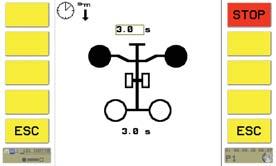 T7 T8 T9 F6 Meny Inställning av nedsänkningstiden -> skärm (F6) Meny Automatikfunktion vägförskjuten lyftning och sänkning -> skärm (F7) Meny Kalibrering av vinkelsensorer -> skärm (F8) a Anmärkning: