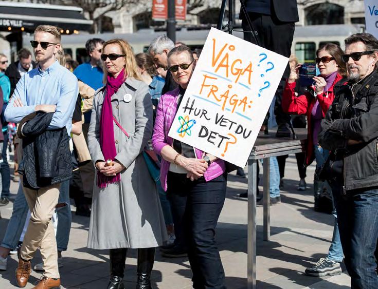 April 2018 En lördag i april är det dags för March for Science, som stöds av SSF. Forskare, forskningsministern, politiker och en rad företrädare för olika delar av samhället deltar och håller tal.