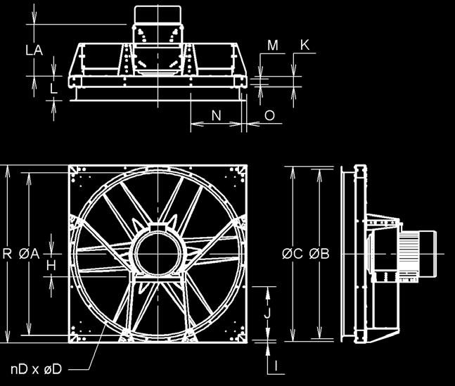 exkl motor och fläkthjul. *) Weight is for casing excl motor and impeller.