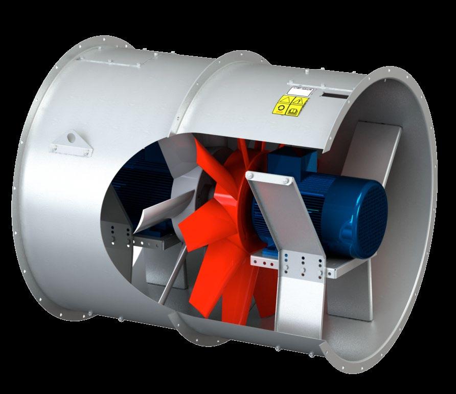 AKD Tvåstegs axialfläktar med kontraroterande hjul Two-stage axial fans with counter-rotating impellers Akrons tvåstegs axialfläkt AKD, med kontraroterande hjul, passar i de flesta