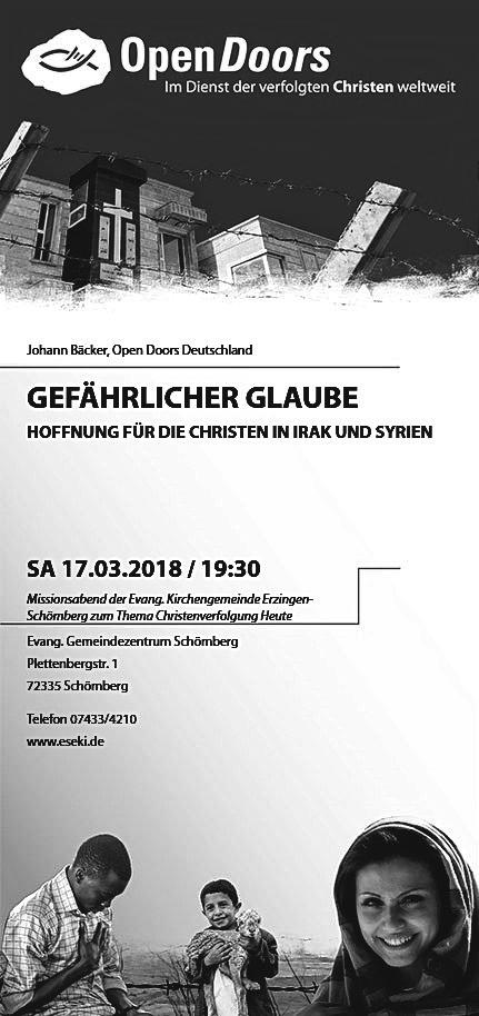 Nr. 11 vom 14. März 2018 Amtsblatt Dotternhausen Dautmergen 9 Evangelische Kirchengemeinde Täbingen - Dautmergen - Zimmern u. d.