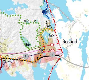 1-8 För planläggningsområdet gäller följande reserveringar i landskapsplanen: Beteckning Beskrivning av beteckningen, bestämmelser Serviceby Industri- och lagerområde Område som är särskilt viktigt