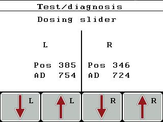 Exempel Test/diagnos slid 1. Öppna menyn System / Test > Test/Diagnos. 2. Markera menypunkten Slid. 3. Tryck på enter. På displayen visas ställdonens/sensorernas status. 1 2 3 Bild.