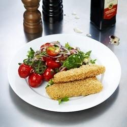 majsmjöl, salt, socker, mjölksocker/melkesukker, vitlökspulver och naturlig arom.