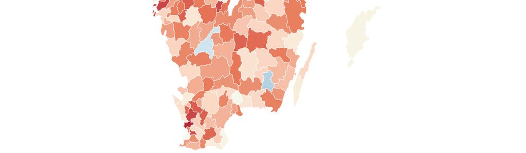 Kronor per invånare per kommun. Figure 7.