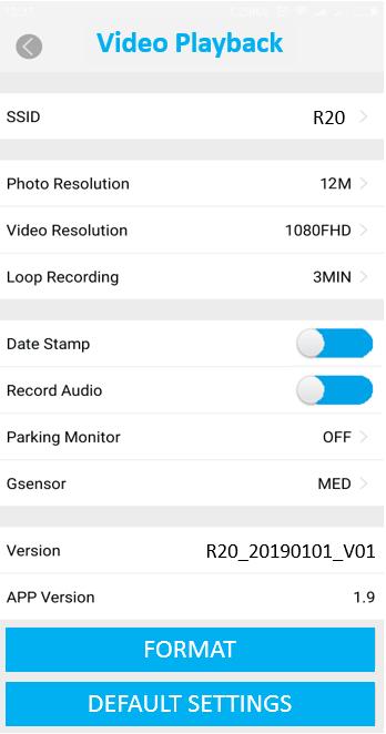 4. INSTÄLLNINGAR Inställningsmenyn låter dig ställa in din bilkamera helt genom Ring-appen Ta en skärmavbild av din mobiltelefon i Ring-appen Ändra längden eller inspelningstiden.