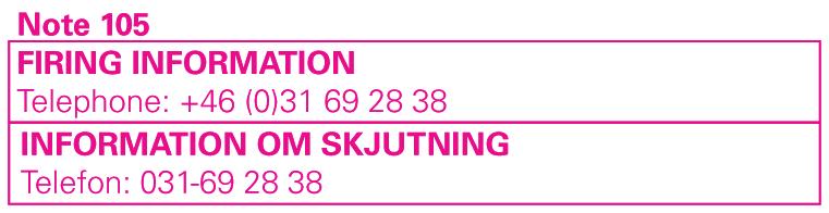 12 * 7094 Sjökort/Chart: 7, 74, 822, 839 Sverige. Södra Östersjön. Skjutområde Rinkaby, Ravlunda och Kabusa. Upplysning om gällande skjuttider.