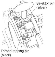 Switch on the machine with the pedal; turn the rotary handle clockwise so that the thread jaws press onto the workpiece. Release the rotary handle when 2 to 3 thread turns are cut.