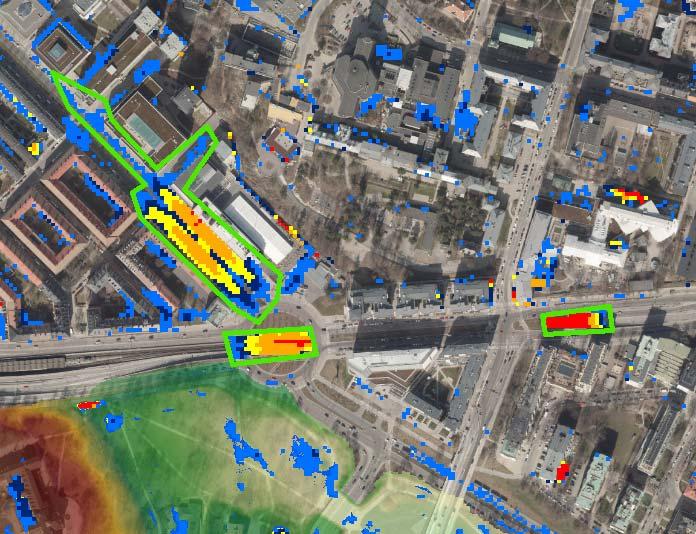 landskapet dit dagvatten kan ledas och infiltreras. Platsen som diskuterades i parken var strax öster om skateparken där en basketplan ligger i dagsläget, se Figur 1.