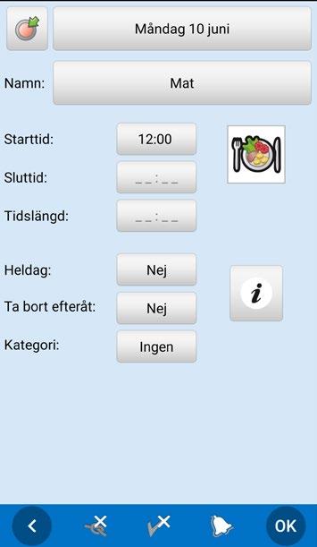 Larmvyn visas när en aktivitet ska börja och sluta (valbart). Larmvyn kan också visas i samband med påminnelse innan aktiviteten börjar eller om man har glömt att kvittera en aktivitet.