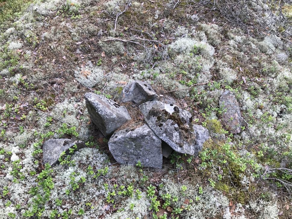 Objekt 3 utgörs av ett gränsmärke bestående av nio stycken 0,3 0,45 meter stora och kantiga stenar (se fig.3).