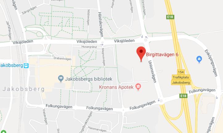 HITTA TILL MÖTESPLATSEN I JAKOBSBERG Besöksadress: Birgittavägen 6 i Jakobsberg