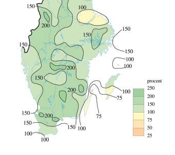 Väder i maj 2014 Temperatur Maj månad var temperaturmässigt en nästan normal månad över de nordligare delarna