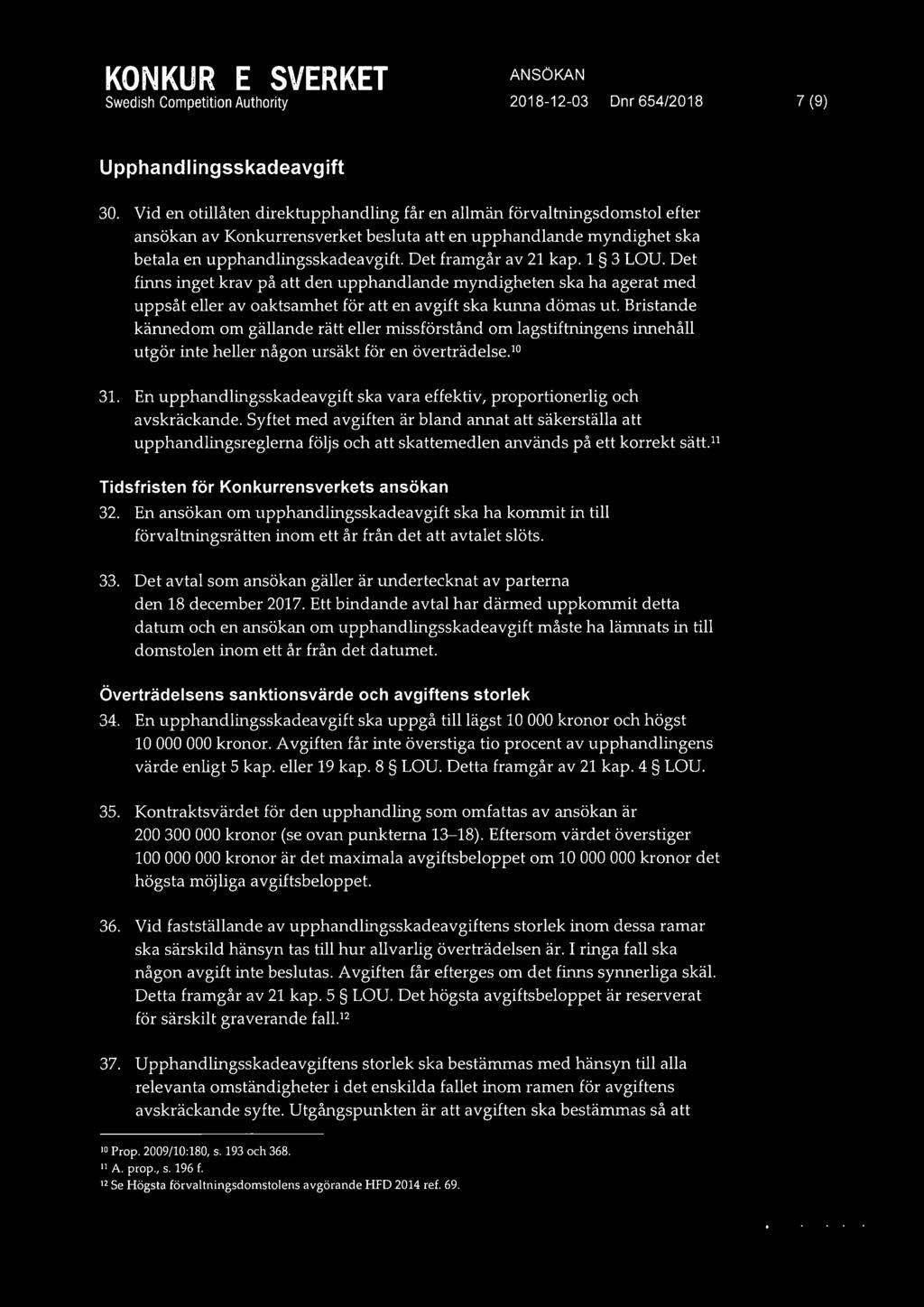 Det framgar av 21 kap. 1 3 LOU. Det firms inget krav pa att den upphandlande myndigheten ska ha agerat med uppsat eller av oaktsamhet for att en avgift ska kunna domas ut.