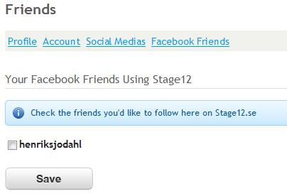 5.4 Facebook Vänner Användaren kan se vilka av sina vänner som använder applikationen och välja att
