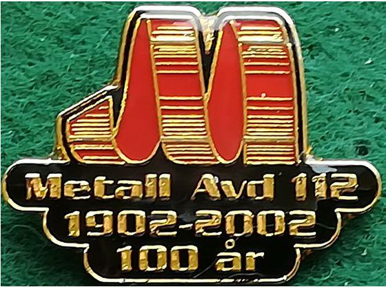 8.5 Metall Avd 112 1902-2002 100 år, Trollhättan. (S.R.491) 8.