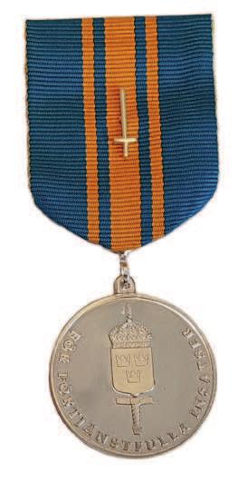 Försvarsmaktens förtjänstmedalj i guld Försvarsmaktens förtjänstmedalj i silver, med svärd Tilldelas: Förste sergeant Jonathan Renman, Lycksele för att med stort personligt mod samt med fara för eget