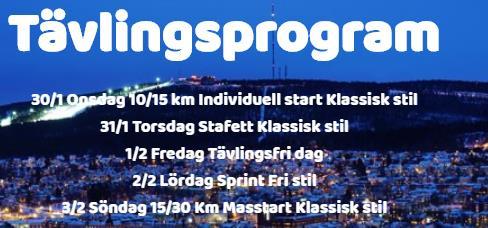TÄVLINGSPROGRAM Lagledarmöten: Onsdag kl 18.00 Fredag kl 18.00 Lördag kl 18.00 Medalj/prisutdelning: Onsdag: 18.