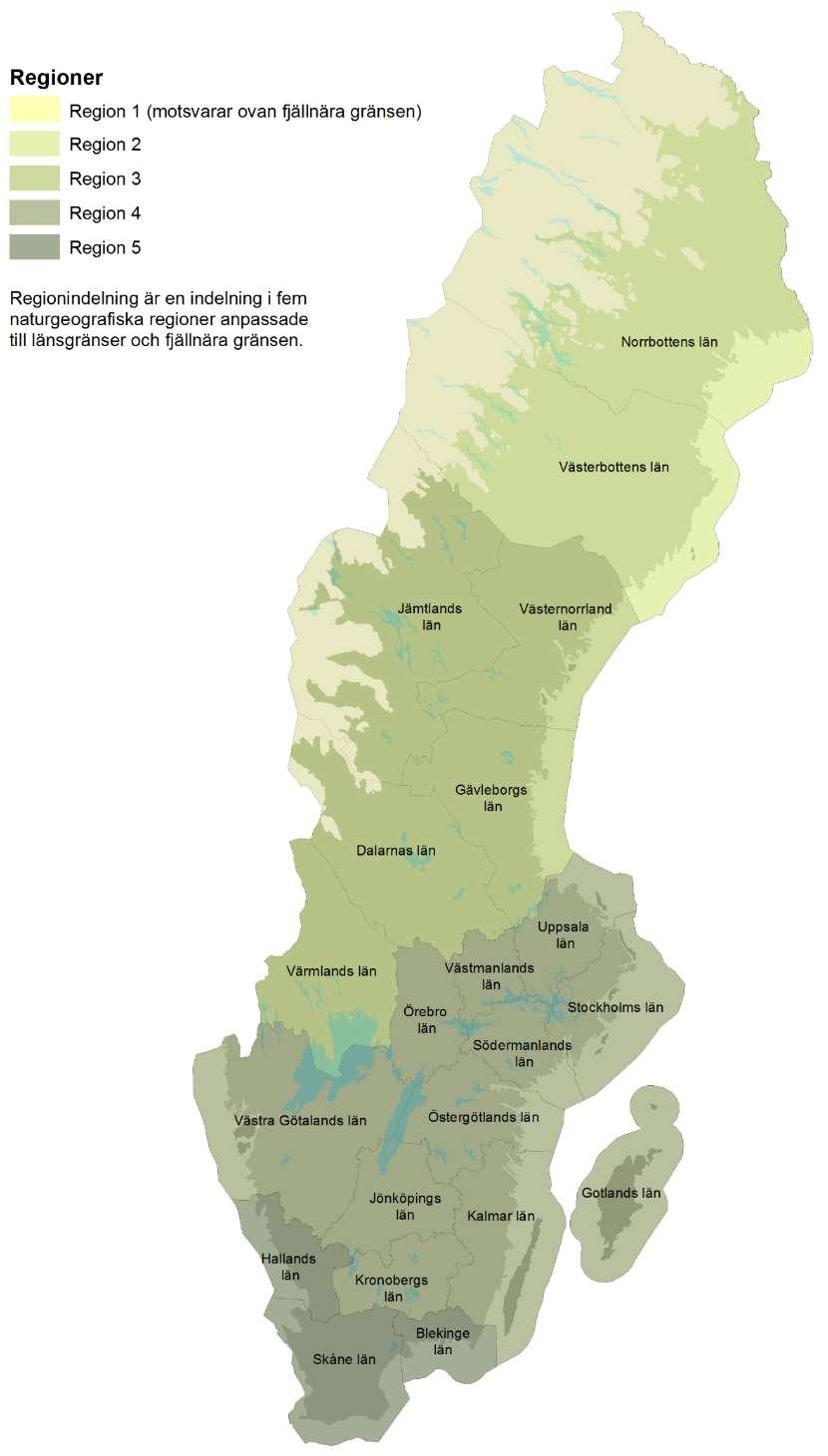 SCB 62 MI 41 SM 1901 Naturgeografiska regioner (SUS-regioner) Den regionindelning som i denna statistik används för uppgifter om skogsmark.