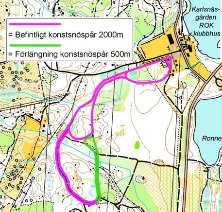 så möjliggörs en förlängning av konstsnöspåret med 500m till sammanlagt 2 500m.