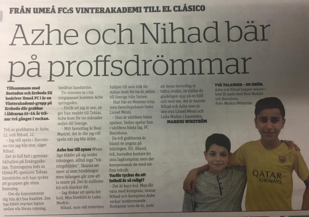 Fotboll för barn och ungdomar på Ersboda