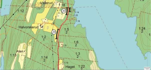 Delsträcka 29 Läge: Vid Halvorskerud. En delsträcka ingår, västra sidan vägen.