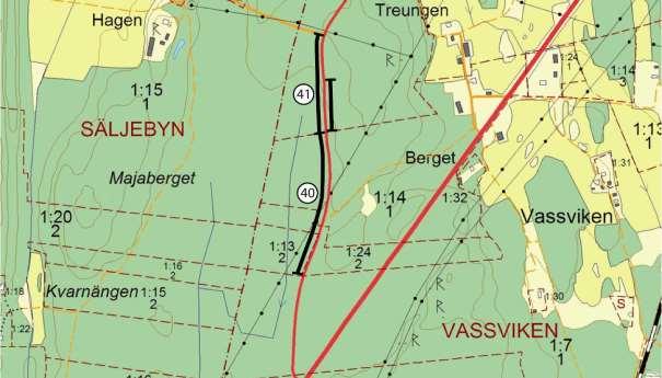 Väg 2227 Delsträcka 40 Läge: Strax söder om Treungen. En delsträcka ingår, västra sidan vägen.