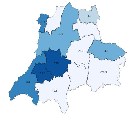 Gästnätter i Jönköpings län, jan 2019 79 156 gästnätter (+3,0 %, +2 295 st) (Utveckling %