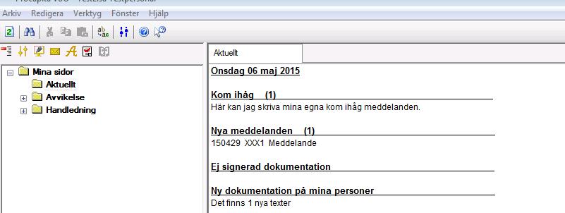 4. Sök dokumentation Hänt sen sist Du når dokumentationen/journaltexten genom att dubbelklicka på rubriken Ny dokumentation på mina personer Var noga med att Alla rubriker är i klickad för att du ska