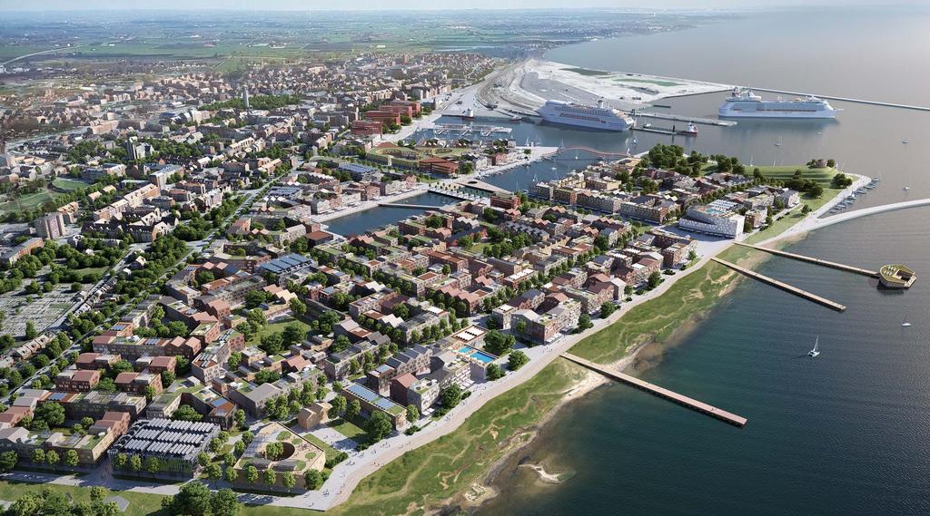 Vy över sjöstaden från väster Stadsfront mot väster Stadsfront mot havet TA I